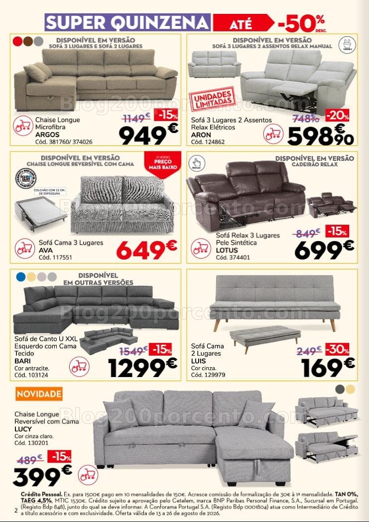 Antevisão Folheto CONFORAMA Promoções até 26 agosto